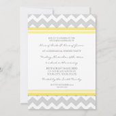 Invitation Dîner gris jaune de répétition de Chevron (Dos)