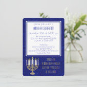 Invitation Dîner Hanoukka Gold Menorah Hanoukka Sameach (Debout devant)