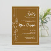 Invitation Dîner Iftar de la ligne blanche moderne Ramadan (Debout devant)