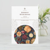 Invitation Dîner Iftar du Ramadan blanc marron (Debout devant)