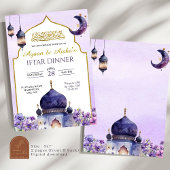 Invitation Dîner Iftar Floral Pourpre Islam 