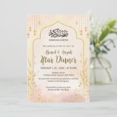 Invitation Dîner Iftar Floral Rose Pâle Douce Ramadan (Debout devant)
