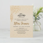Invitation Dîner Iftar Line Art Ramadan Kareem Moderne (Debout devant)