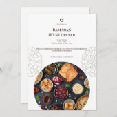 Invitation Dîner Iftar Ramadan Blanc Brun (Devant / Derrière)