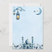 Invitation Dîner Iftar Ramadan Floral Bleu Islam Eid (Dos)