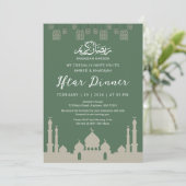 Invitation Dîner Iftar silhouette de mosquée classique Ramada (Debout devant)