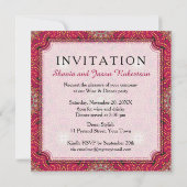 Invitation Dîner indien de Bohême orientale Rouge+Or (Dos)