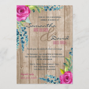 Invitation Dîner-Invitation de répétition en bois peint à la