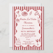 Invitation Dîner italien 40e anniversaire Pasta La Vista (Devant)