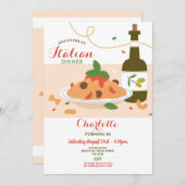 Invitation Dîner Italien Anniversaire Fête Pizza Déjeuner (Devant / Derrière)