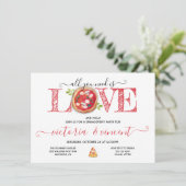 Invitation Dîner italien Love and Pizza Fiançailles (Debout devant)