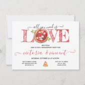 Invitation Dîner italien Love and Pizza Fiançailles (Devant)