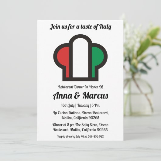 Invitation Dîner italien moderne (Debout devant)