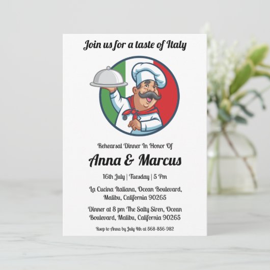 Invitation Dîner italien moderne (Debout devant)