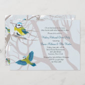 Invitation Dîner joint de répétition d'oiseaux de neige Inv (Devant / Derrière)