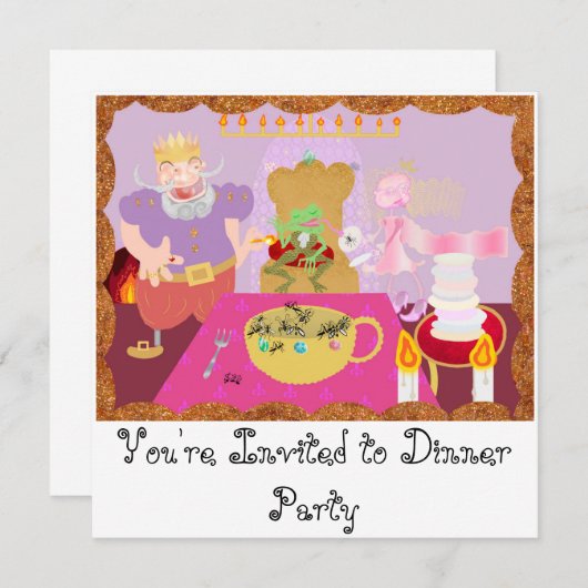 Invitation dîner king (Devant / Derrière)