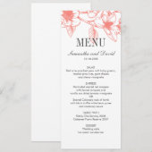 Invitation Dîner Mariage Chic Coral Magnolia Fleurs (Devant / Derrière)