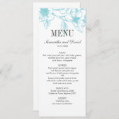 Invitation Dîner Mariage Chic Pale Blue Magnolia Fleurs (Devant / Derrière)