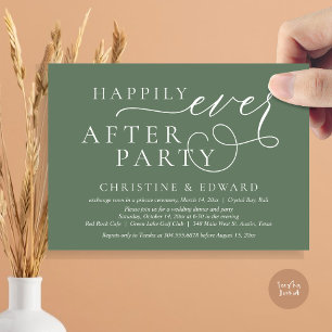 Invitation Dîner mariage Elopement, Heureusement Jamais Après