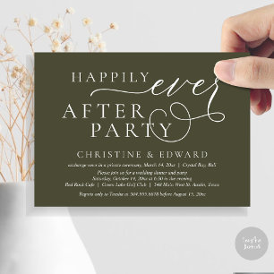 Invitation Dîner mariage Elopement, Heureusement Jamais Après