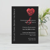 Invitation Dîner mariage Répétition-Coeur En Forme De Rose Ro (Debout devant)