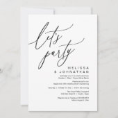 Invitation Dîner Mariage romantique, Fête (Devant)