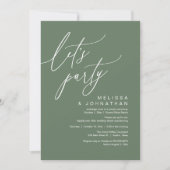 Invitation Dîner Mariage romantique, Fête (Devant)