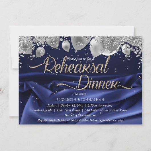 Invitation Dîner minimal de répétition de la Royal Navy moder (Devant)
