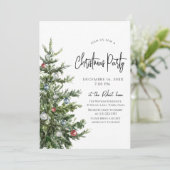 Invitation Dîner minimaliste de noël arbre (Debout devant)