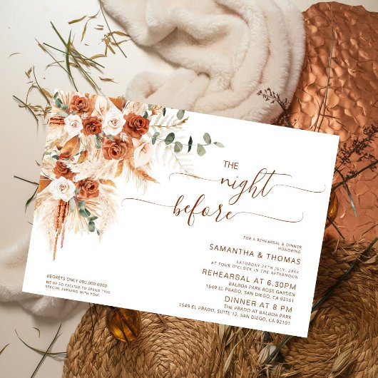 Invitation Dîner minimaliste de répétition moderne avant