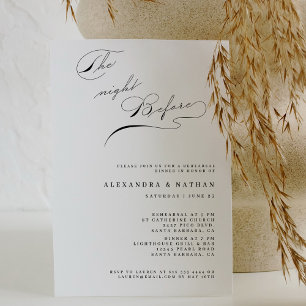 Invitation Dîner Minimaliste La Nuit Avant La Répétition