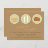 Invitation Dîner minimaliste moderne de thanksgiving (Devant / Derrière)