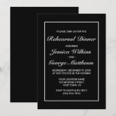 Invitation Dîner minimaliste moderne noir blanc (Devant / Derrière)