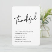 Invitation Dîner Minimaliste Thanksgiving (Debout devant)