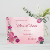 Invitation Dîner moderne aux tons rose magenta (Debout devant)