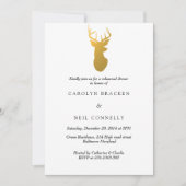 Invitation Dîner moderne de répétition d'Antler d'or chic (Devant)