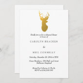 Invitation Dîner moderne de répétition d'Antler d'or chic (Devant / Derrière)
