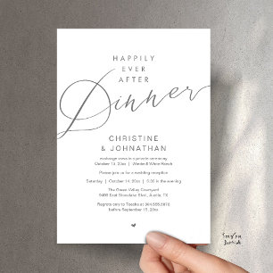 Invitation Dîner Moderne Romantique de Mariage et de Bonheur