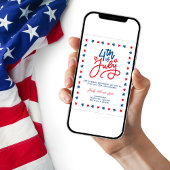 Invitation Dîner Moderne Rouge, Blanc Et Bleu Du 4 Juillet