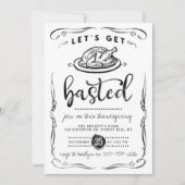 Invitation Dîner moderne Thanksgiving "Let's Get Basted" (Devant)
