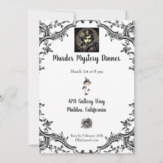 Invitation Dîner Mystère de Meurtre (Devant)