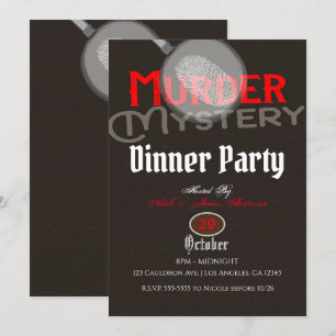 Invitation Dîner mystère de meurtre marron