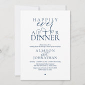 Invitation Dîner Navy Blue Happily Ever After Mariage Moderne (Devant)