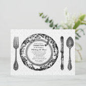 Invitation Dîner noir blanc fin (Debout devant)