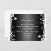 Invitation Dîner noir et blanc de répétition de mariage (Devant / Derrière)