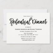 Invitation Dîner noir et blanc simple de répétition (Devant)