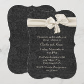 Invitation Dîner noir et en ivoire de répétition de mariage (Devant / Derrière)