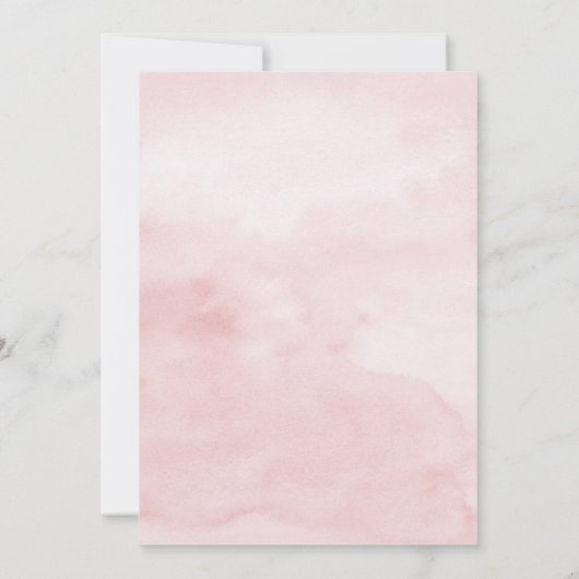 Invitation Dîner nuptial à base de thé rose pâle (Dos)