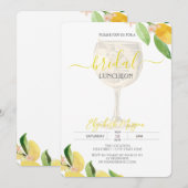 Invitation Dîner nuptial au citron de verre de cocktail (Devant / Derrière)