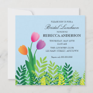 Invitation Dîner nuptial des tulipes colorées